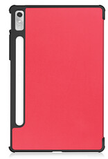 BASEY. Hoesje Geschikt voor Lenovo Tab P11 Pro Hoes Case Tablet Hoesje Tri-fold Met Uitsparing Geschikt voor Lenovo Pen - Hoes Geschikt voor Lenovo Tab P11 Pro Hoesje Hard Cover Bookcase Hoes - Rood