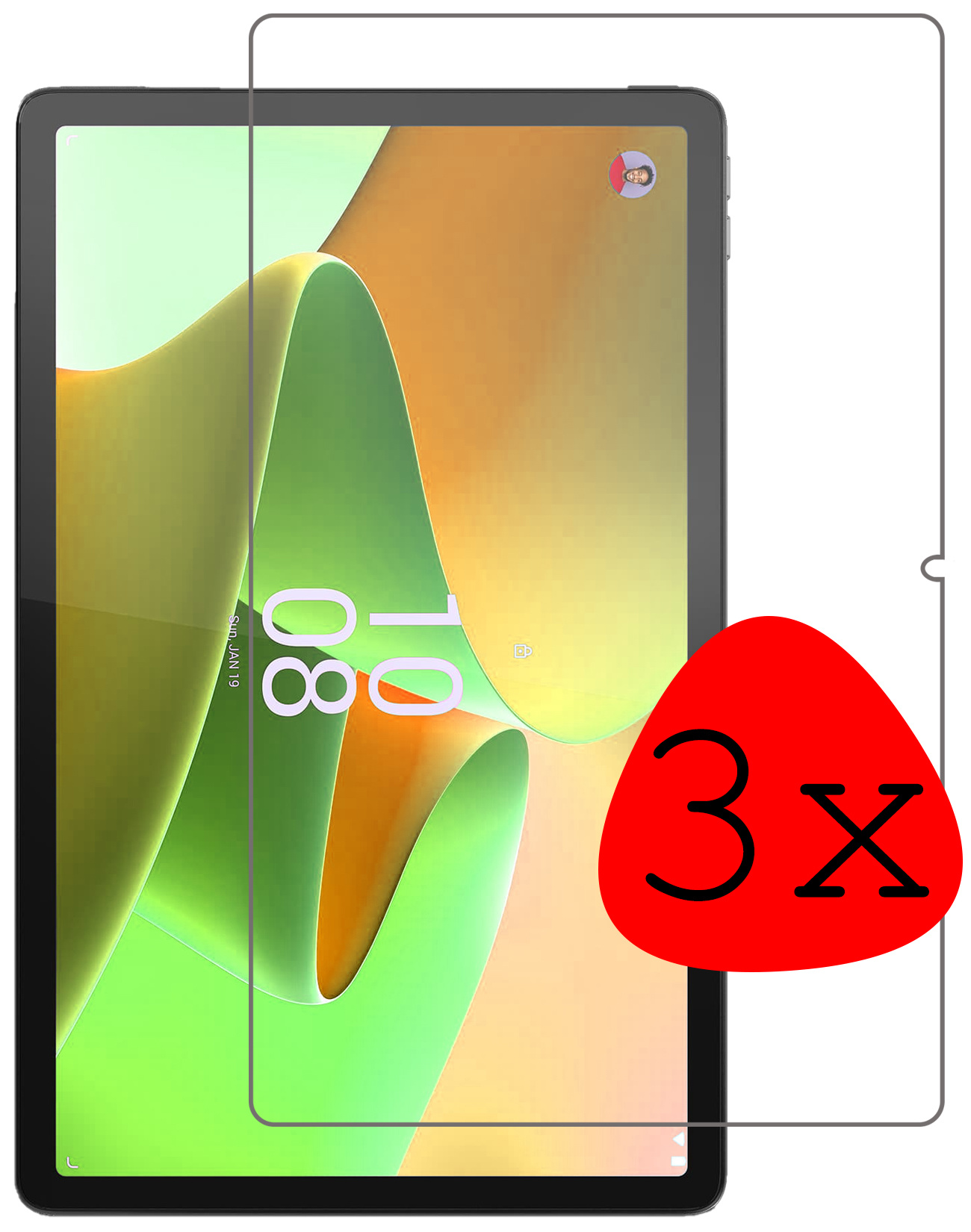 BASEY. Screenprotector Geschikt voor Lenovo Tab P11 Pro (2nd gen) Screenprotector Tempered Glass - Screenprotector Geschikt voor Lenovo Tab P11 Pro (2e gen) Screen Protector Beschermglas - 3 Stuks