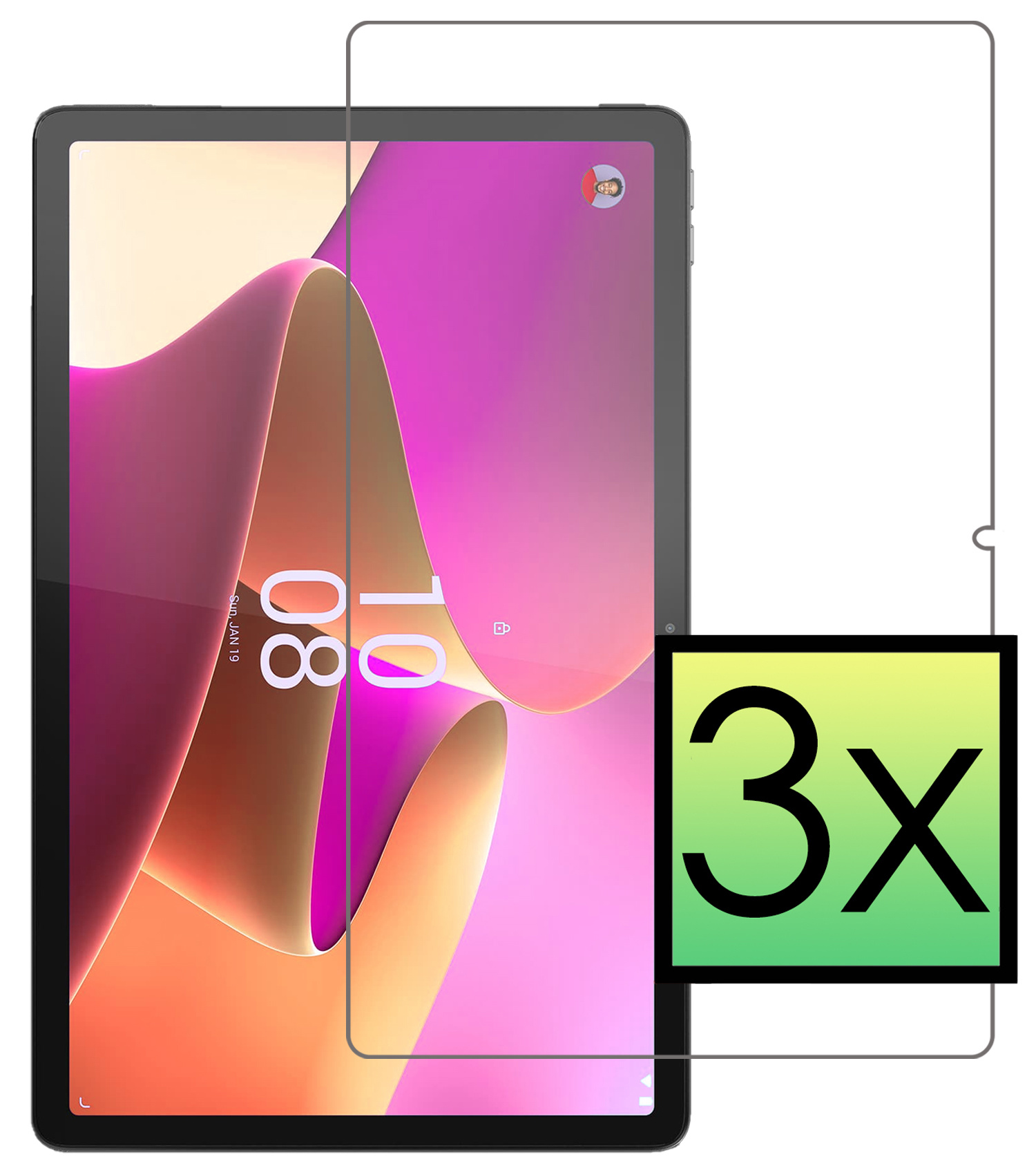 NoXx Screenprotector Geschikt voor Lenovo Tab P11 Pro (2nd gen) Screenprotector Bescherm Glas Screen Protector - 3x