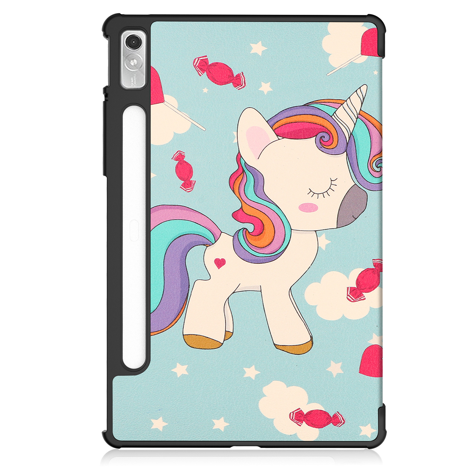 BASEY. Hoesje Geschikt voor Lenovo Tab P11 Pro Hoes Case Tablet Hoesje Tri-fold Met Uitsparing Geschikt voor Lenovo Pen Met Screenprotector - Hoes Geschikt voor Lenovo Tab P11 Pro Hoesje Hard Cover Bookcase Hoes - Eenhoorn