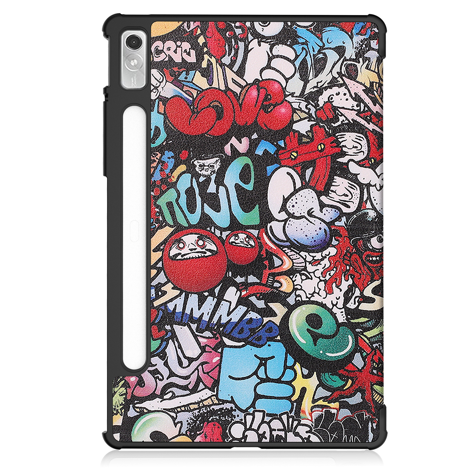 BASEY. Hoesje Geschikt voor Lenovo Tab P11 Pro Hoes Case Tablet Hoesje Tri-fold Met Uitsparing Geschikt voor Lenovo Pen Met Screenprotector - Hoes Geschikt voor Lenovo Tab P11 Pro Hoesje Hard Cover Bookcase Hoes - Graffity