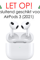 NoXx Hoes Geschikt voor AirPods 3 Hoesje Cover Silicone Case Hoes Met Karabijnhaak - Zalm