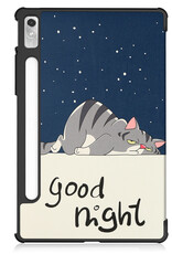 BASEY. Hoesje Geschikt voor Lenovo Tab P11 Pro Hoes Case Tablet Hoesje Tri-fold Met Uitsparing Geschikt voor Lenovo Pen Met Screenprotector - Hoes Geschikt voor Lenovo Tab P11 Pro Hoesje Hard Cover Bookcase Hoes - Kat