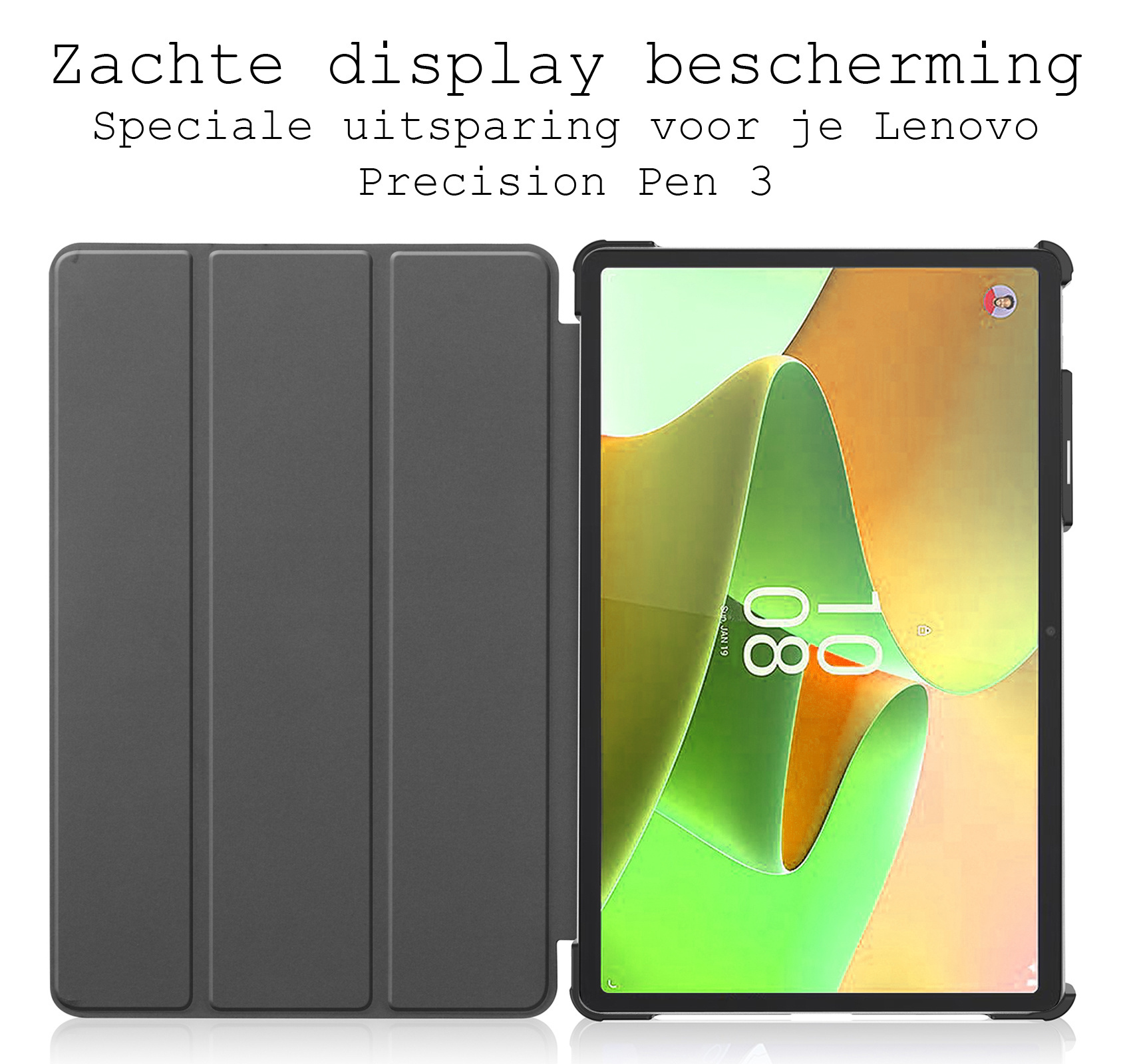 BASEY. Hoesje Geschikt voor Lenovo Tab P11 Pro Hoes Case Tablet Hoesje Tri-fold Met Uitsparing Geschikt voor Lenovo Pen Met Screenprotector - Hoes Geschikt voor Lenovo Tab P11 Pro Hoesje Hard Cover Bookcase Hoes - Paars