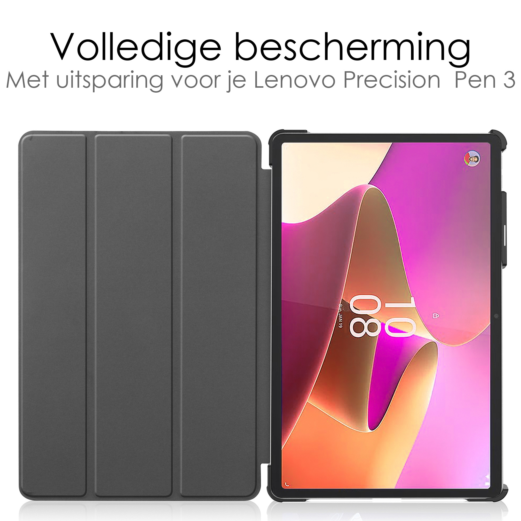 NoXx Hoesje Geschikt voor Lenovo Tab P11 Pro Hoesje Case Hard Cover Hoes Book Case Met Uitsparing Geschikt voor Lenovo Pen Met Screenprotector - Donkerblauw