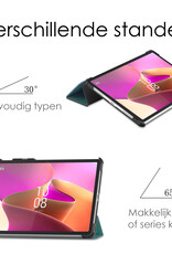 NoXx Hoesje Geschikt voor Lenovo Tab P11 Pro Hoesje Case Hard Cover Hoes Book Case Met Uitsparing Geschikt voor Lenovo Pen Met Screenprotector - Donkergroen