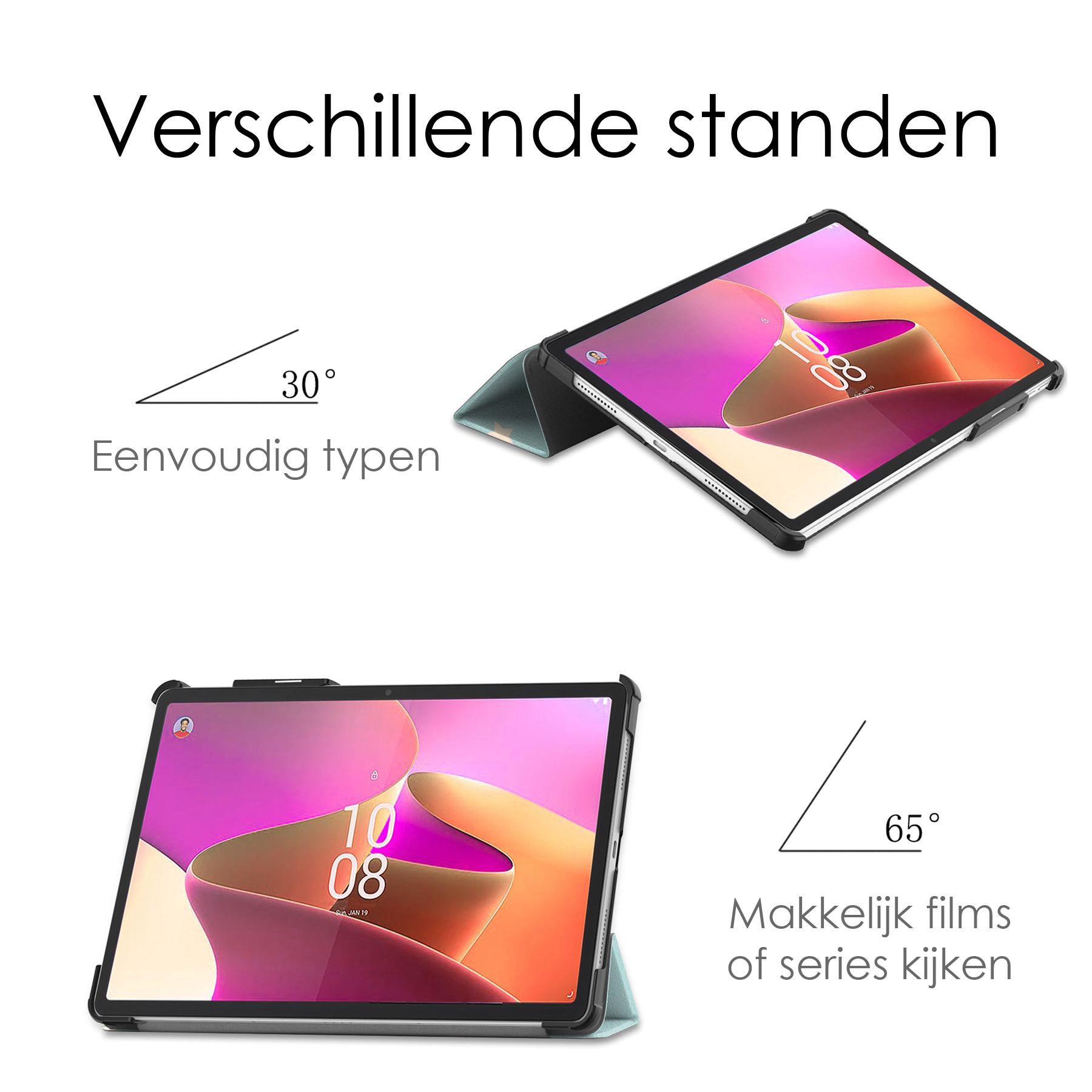 NoXx Hoesje Geschikt voor Lenovo Tab P11 Pro Hoesje Case Hard Cover Hoes Book Case Met Uitsparing Geschikt voor Lenovo Pen Met Screenprotector - Eenhoorn