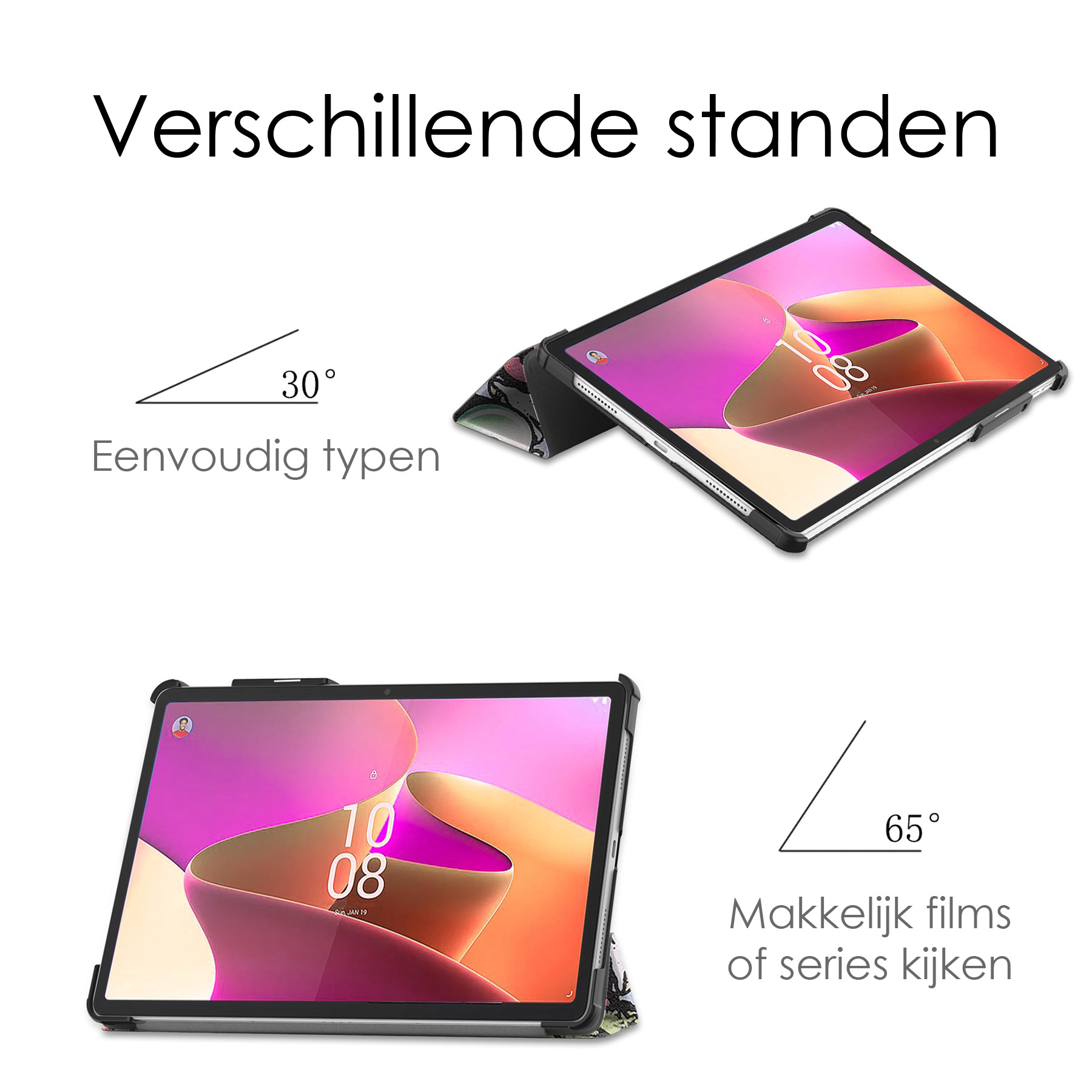 NoXx Hoesje Geschikt voor Lenovo Tab P11 Pro Hoesje Case Hard Cover Hoes Book Case Met Uitsparing Geschikt voor Lenovo Pen Met Screenprotector - Graffity