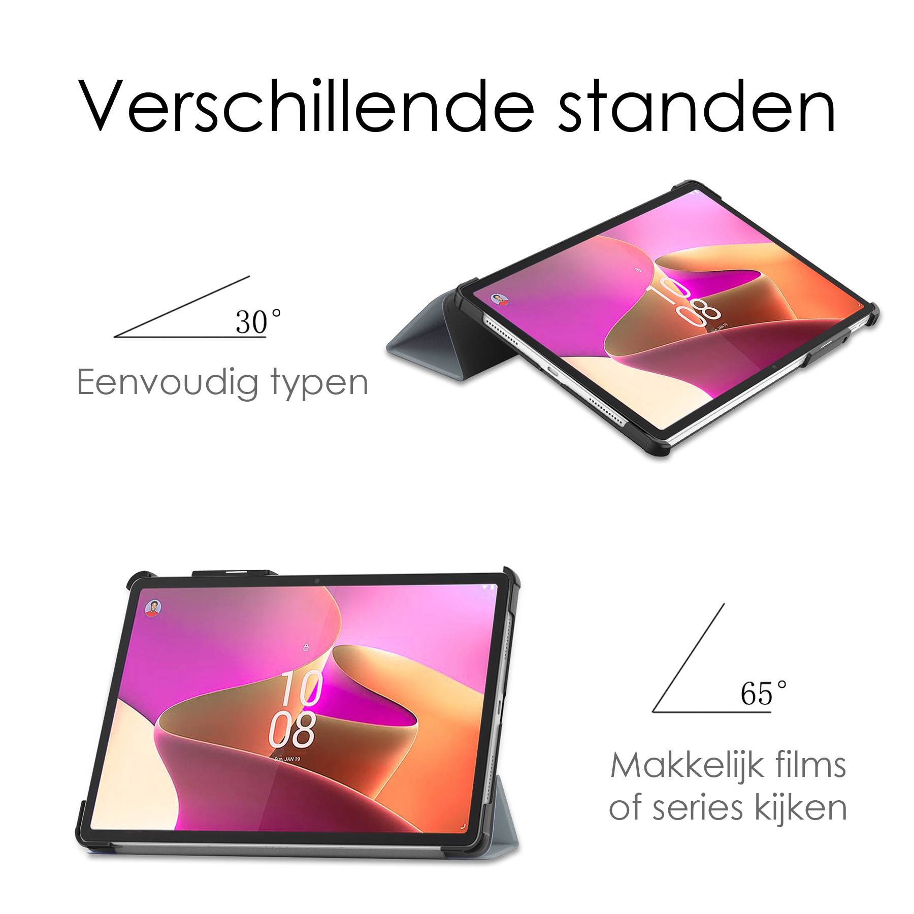 NoXx Hoesje Geschikt voor Lenovo Tab P11 Pro Hoesje Case Hard Cover Hoes Book Case Met Uitsparing Geschikt voor Lenovo Pen Met Screenprotector - Grijs