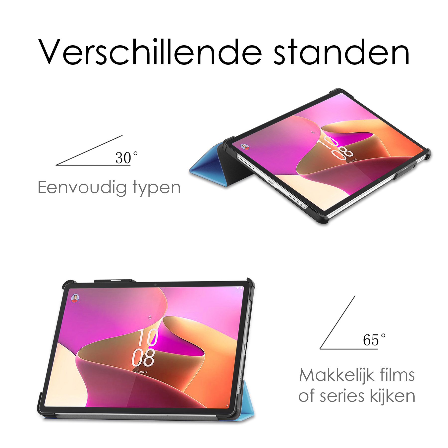 NoXx Hoesje Geschikt voor Lenovo Tab P11 Pro Hoesje Case Hard Cover Hoes Book Case Met Uitsparing Geschikt voor Lenovo Pen Met Screenprotector - Lichtblauw