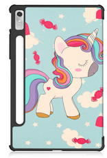 Nomfy Hoes Geschikt voor Lenovo Tab P11 Pro Hoes Tri-fold Tablet Hoesje Case Met Uitsparing Geschikt voor Lenovo Pen Met Screenprotector - Hoesje Geschikt voor Lenovo Tab P11 Pro Hoesje Hardcover Bookcase - Eenhoorn