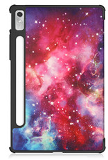 Nomfy Hoes Geschikt voor Lenovo Tab P11 Pro Hoes Tri-fold Tablet Hoesje Case Met Uitsparing Geschikt voor Lenovo Pen Met Screenprotector - Hoesje Geschikt voor Lenovo Tab P11 Pro Hoesje Hardcover Bookcase - Galaxy