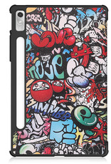 Nomfy Hoes Geschikt voor Lenovo Tab P11 Pro Hoes Tri-fold Tablet Hoesje Case Met Uitsparing Geschikt voor Lenovo Pen Met Screenprotector - Hoesje Geschikt voor Lenovo Tab P11 Pro Hoesje Hardcover Bookcase - Graffity