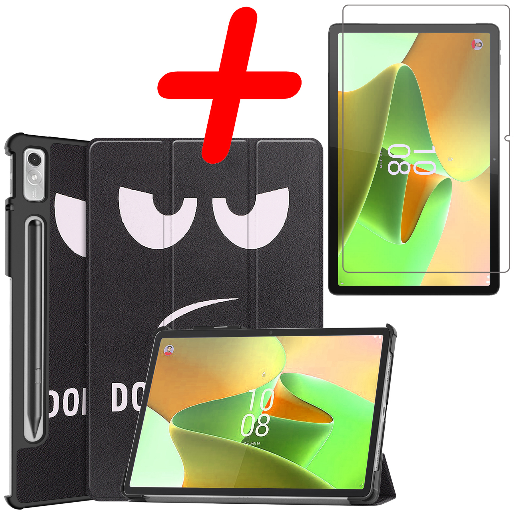 BASEY. Hoesje Geschikt voor Lenovo Tab P11 Pro Hoes Case Tablet Hoesje Tri-fold Met Uitsparing Geschikt voor Lenovo Pen Met Screenprotector - Hoes Geschikt voor Lenovo Tab P11 Pro Hoesje Hard Cover Bookcase Hoes - Don't Touch Me