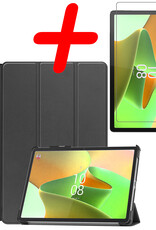 BASEY. Hoesje Geschikt voor Lenovo Tab P11 Pro Hoes Case Tablet Hoesje Tri-fold Met Uitsparing Geschikt voor Lenovo Pen Met Screenprotector - Hoes Geschikt voor Lenovo Tab P11 Pro Hoesje Hard Cover Bookcase Hoes - Zwart