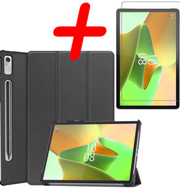 BASEY. BASEY. Lenovo Tab P11 Pro (2e Gen) Hoesje Met Uitsparing Apple Pencil Met Screenprotector - Zwart