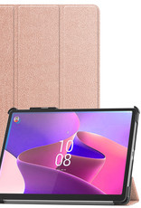 Nomfy Hoes Geschikt voor Lenovo Tab P11 Pro Hoes Tri-fold Tablet Hoesje Case Met Uitsparing Geschikt voor Lenovo Pen Met Screenprotector - Hoesje Geschikt voor Lenovo Tab P11 Pro Hoesje Hardcover Bookcase - Rosé goud