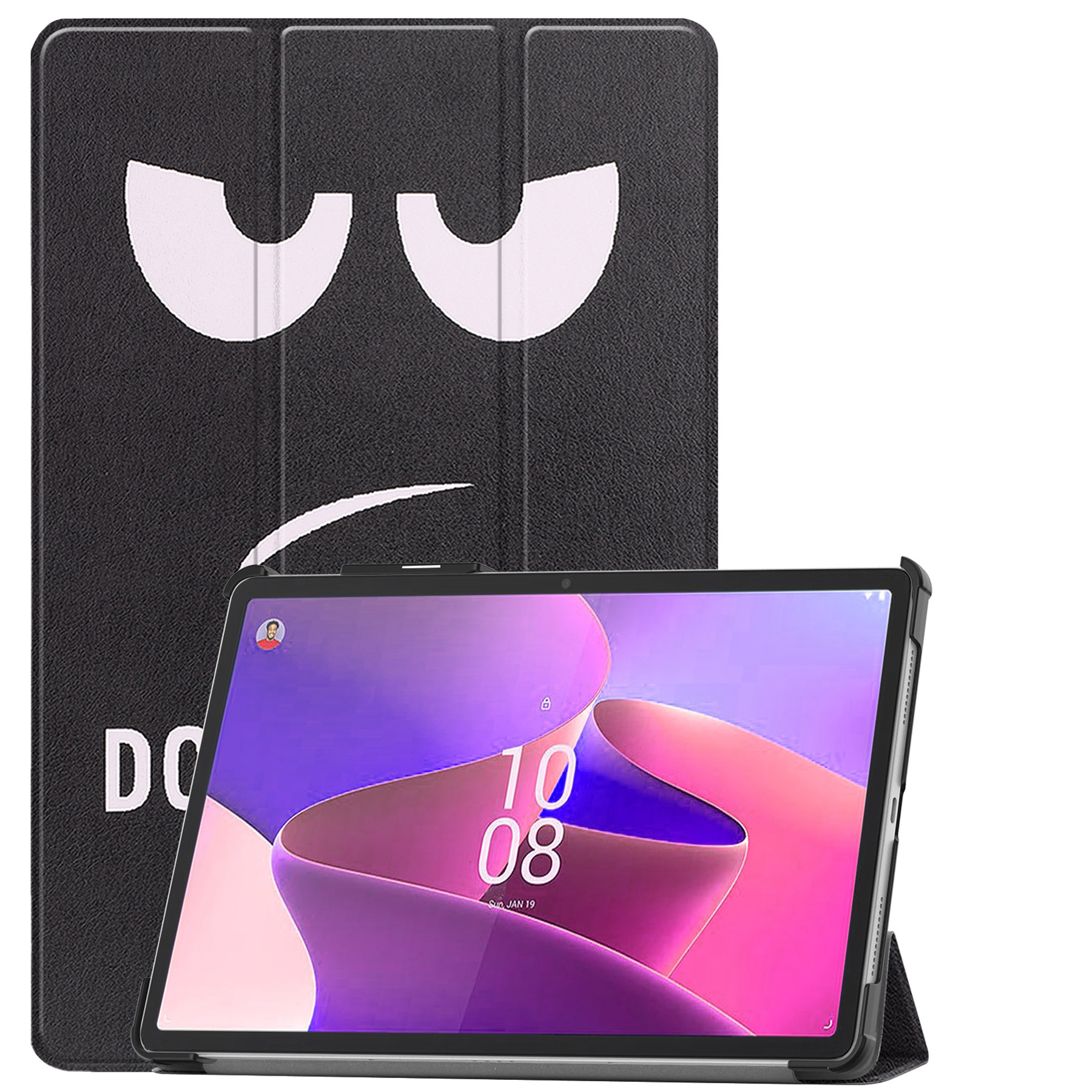 Nomfy Hoes Geschikt voor Lenovo Tab P11 Pro Hoes Tri-fold Tablet Hoesje Case Met Uitsparing Geschikt voor Lenovo Pen Met Screenprotector - Hoesje Geschikt voor Lenovo Tab P11 Pro Hoesje Hardcover Bookcase - Don't Touch Me