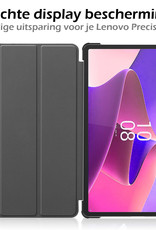 Nomfy Hoes Geschikt voor Lenovo Tab P11 Pro Hoes Tri-fold Tablet Hoesje Case Met Uitsparing Geschikt voor Lenovo Pen Met Screenprotector - Hoesje Geschikt voor Lenovo Tab P11 Pro Hoesje Hardcover Bookcase - Zwart