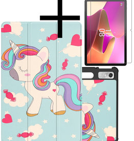 NoXx NoXx Lenovo Tab P11 Pro (2e Gen) Hoesje Met Uitsparing Apple Pencil Met Screenprotector - Eenhoorn