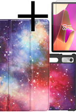 NoXx Hoesje Geschikt voor Lenovo Tab P11 Pro Hoesje Case Hard Cover Hoes Book Case Met Uitsparing Geschikt voor Lenovo Pen Met Screenprotector - Galaxy