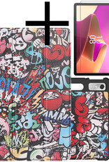 NoXx Hoesje Geschikt voor Lenovo Tab P11 Pro Hoesje Case Hard Cover Hoes Book Case Met Uitsparing Geschikt voor Lenovo Pen Met Screenprotector - Graffity