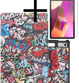 NoXx NoXx Lenovo Tab P11 Pro (2e Gen) Hoesje Met Uitsparing Apple Pencil Met Screenprotector - Graffity