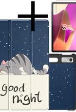 NoXx Hoesje Geschikt voor Lenovo Tab P11 Pro Hoesje Case Hard Cover Hoes Book Case Met Uitsparing Geschikt voor Lenovo Pen Met Screenprotector - Kat