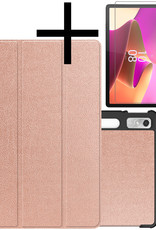 NoXx Hoesje Geschikt voor Lenovo Tab P11 Pro Hoesje Case Hard Cover Hoes Book Case Met Uitsparing Geschikt voor Lenovo Pen Met Screenprotector - Rosé goud