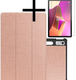 NoXx NoXx Lenovo Tab P11 Pro (2e Gen) Hoesje Met Uitsparing Apple Pencil Met Screenprotector - Rose Goud