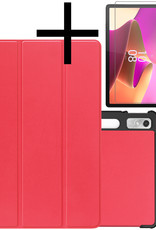 NoXx Hoesje Geschikt voor Lenovo Tab P11 Pro Hoesje Case Hard Cover Hoes Book Case Met Uitsparing Geschikt voor Lenovo Pen Met Screenprotector - Rood