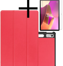NoXx NoXx Lenovo Tab P11 Pro (2e Gen) Hoesje Met Uitsparing Apple Pencil Met Screenprotector - Rood