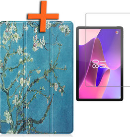 Nomfy Nomfy Lenovo Tab P11 Pro (2e Gen) Hoesje Met Uitsparing Apple Pencil Met Screenprotector - Bloesem