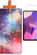 Nomfy Hoes Geschikt voor Lenovo Tab P11 Pro Hoes Tri-fold Tablet Hoesje Case Met Uitsparing Geschikt voor Lenovo Pen Met Screenprotector - Hoesje Geschikt voor Lenovo Tab P11 Pro Hoesje Hardcover Bookcase - Galaxy