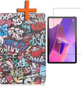 Nomfy Nomfy Lenovo Tab P11 Pro (2e Gen) Hoesje Met Uitsparing Apple Pencil Met Screenprotector - Graffity