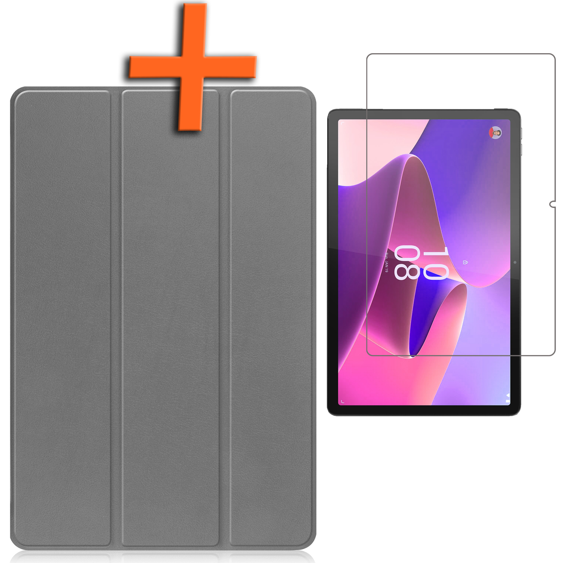 Nomfy Hoes Geschikt voor Lenovo Tab P11 Pro Hoes Tri-fold Tablet Hoesje Case Met Uitsparing Geschikt voor Lenovo Pen Met Screenprotector - Hoesje Geschikt voor Lenovo Tab P11 Pro Hoesje Hardcover Bookcase - Grijs