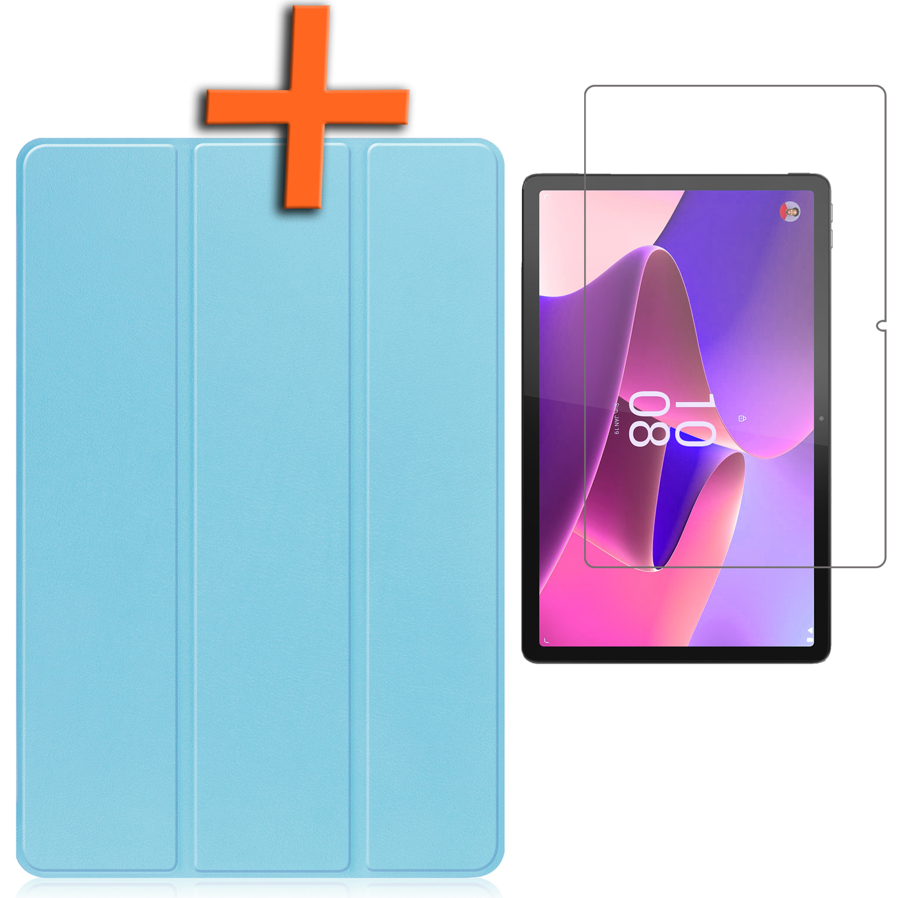 Nomfy Hoes Geschikt voor Lenovo Tab P11 Pro Hoes Tri-fold Tablet Hoesje Case Met Uitsparing Geschikt voor Lenovo Pen Met Screenprotector - Hoesje Geschikt voor Lenovo Tab P11 Pro Hoesje Hardcover Bookcase - Lichtblauw