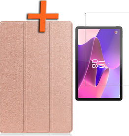 Nomfy Nomfy Lenovo Tab P11 Pro (2e Gen) Hoesje Met Uitsparing Apple Pencil Met Screenprotector - Rose Goud