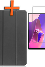 Nomfy Hoes Geschikt voor Lenovo Tab P11 Pro Hoes Tri-fold Tablet Hoesje Case Met Uitsparing Geschikt voor Lenovo Pen Met Screenprotector - Hoesje Geschikt voor Lenovo Tab P11 Pro Hoesje Hardcover Bookcase - Zwart