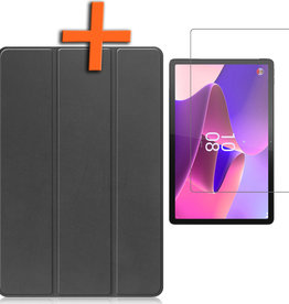 Nomfy Nomfy Lenovo Tab P11 Pro (2e Gen) Hoesje Met Uitsparing Apple Pencil Met Screenprotector - Zwart