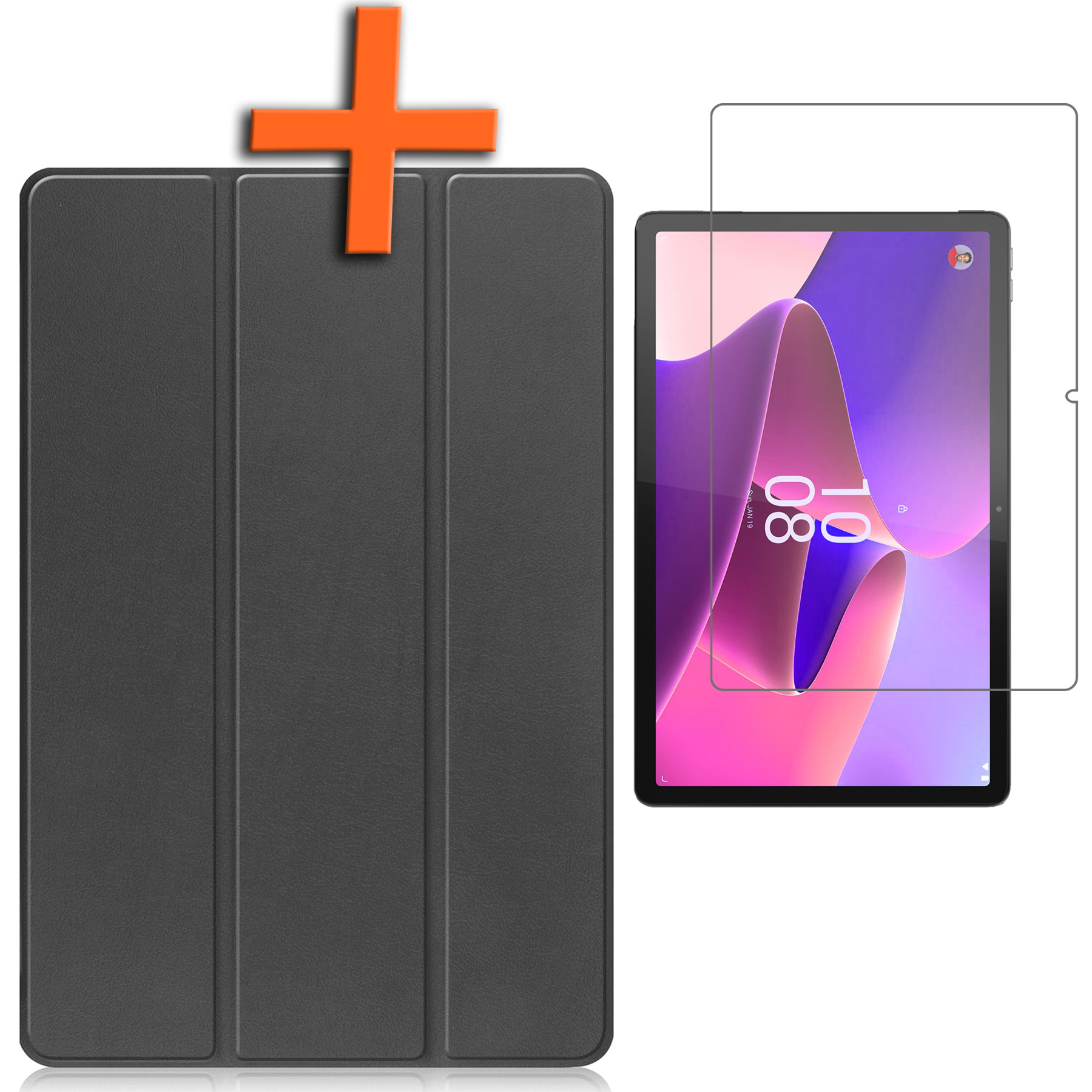 Nomfy Hoes Geschikt voor Lenovo Tab P11 Pro Hoes Tri-fold Tablet Hoesje Case Met Uitsparing Geschikt voor Lenovo Pen Met Screenprotector - Hoesje Geschikt voor Lenovo Tab P11 Pro Hoesje Hardcover Bookcase - Zwart