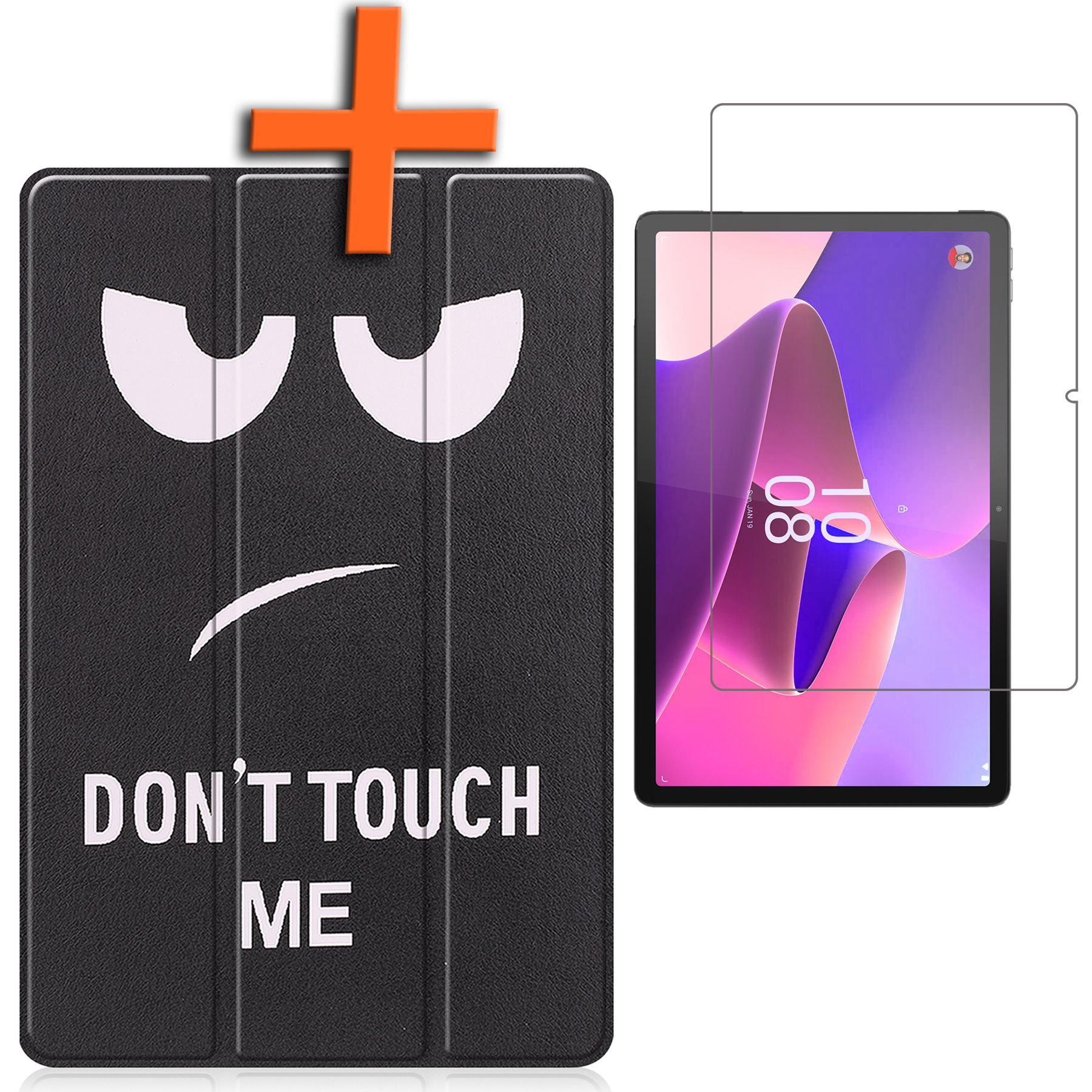Nomfy Hoes Geschikt voor Lenovo Tab P11 Pro Hoes Tri-fold Tablet Hoesje Case Met Uitsparing Geschikt voor Lenovo Pen Met Screenprotector - Hoesje Geschikt voor Lenovo Tab P11 Pro Hoesje Hardcover Bookcase - Don't Touch Me