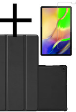 NoXx Hoesje Geschikt voor Samsung Galaxy Tab A 10.1 2019 Hoesje Case Hard Cover Hoes Book Case Met Screenprotector - Zwart