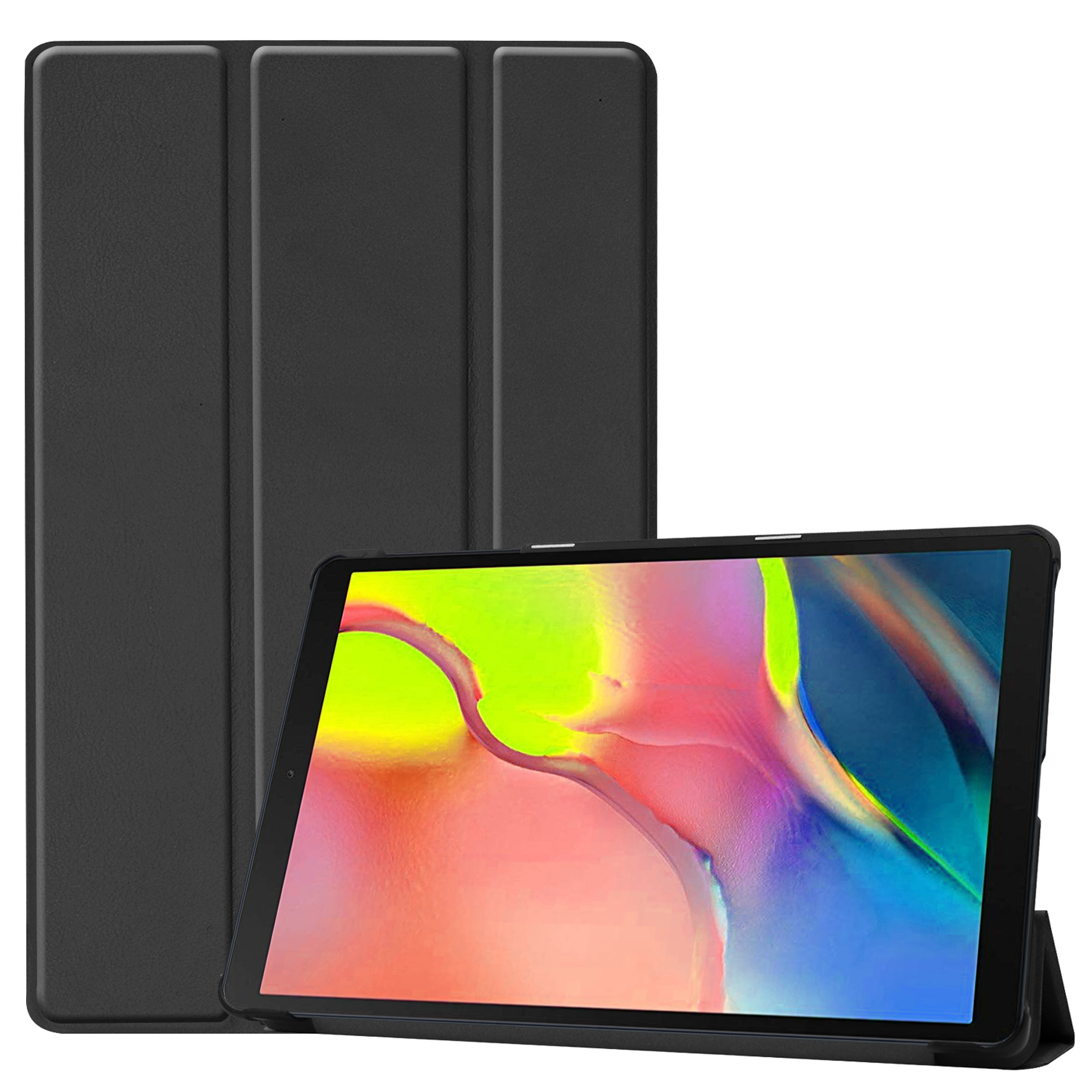 BASEY. Hoesje Geschikt voor Samsung Galaxy Tab A 10.1 2019 Hoes Case Tablet Hoesje Tri-fold - Hoes Geschikt voor Samsung Tab A 10.1 2019 Hoesje Hard Cover Bookcase Hoes - Zwart