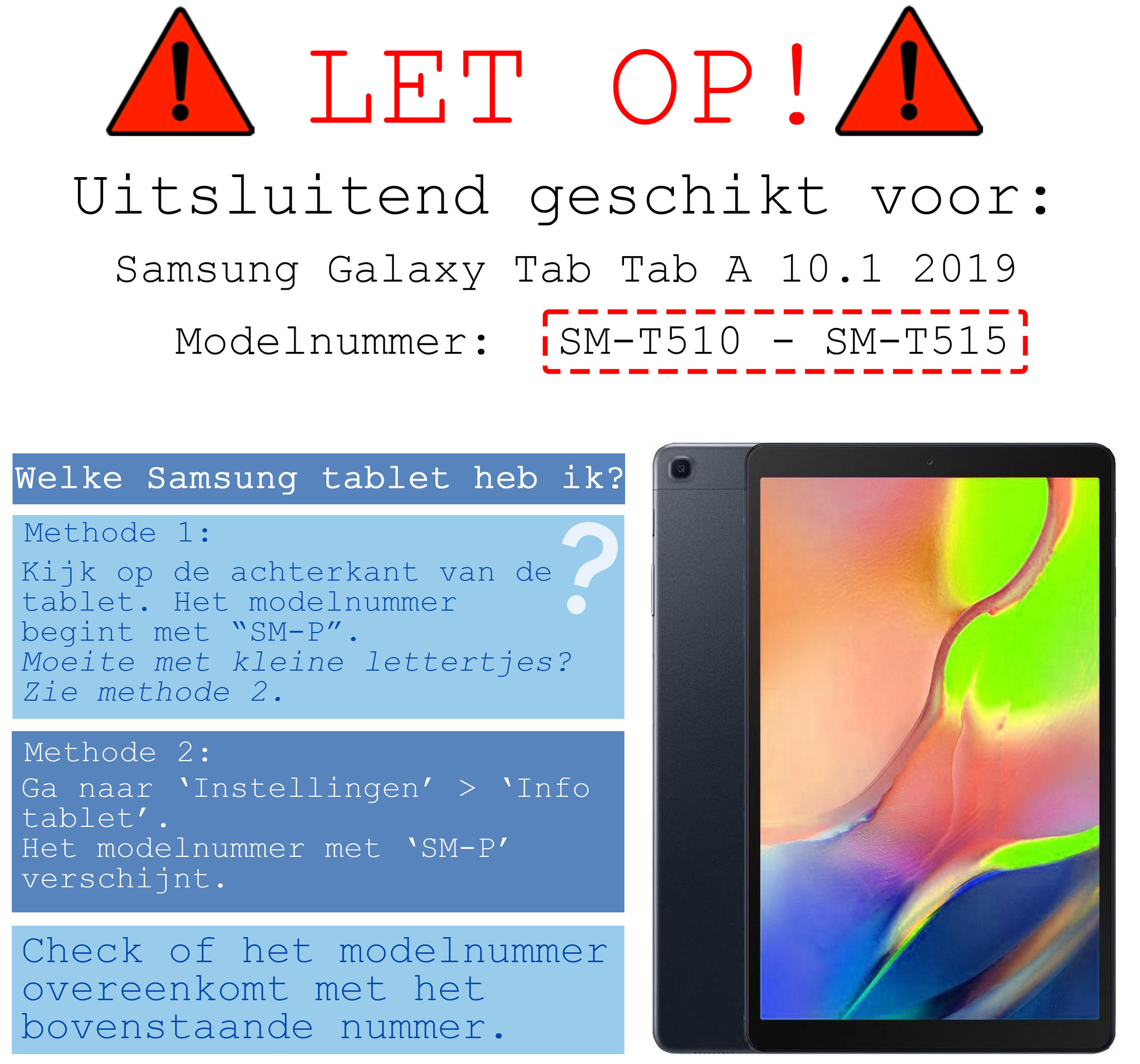 BASEY. Hoesje Geschikt voor Samsung Galaxy Tab A 10.1 2019 Hoes Case Tablet Hoesje Tri-fold - Hoes Geschikt voor Samsung Tab A 10.1 2019 Hoesje Hard Cover Bookcase Hoes - Zwart