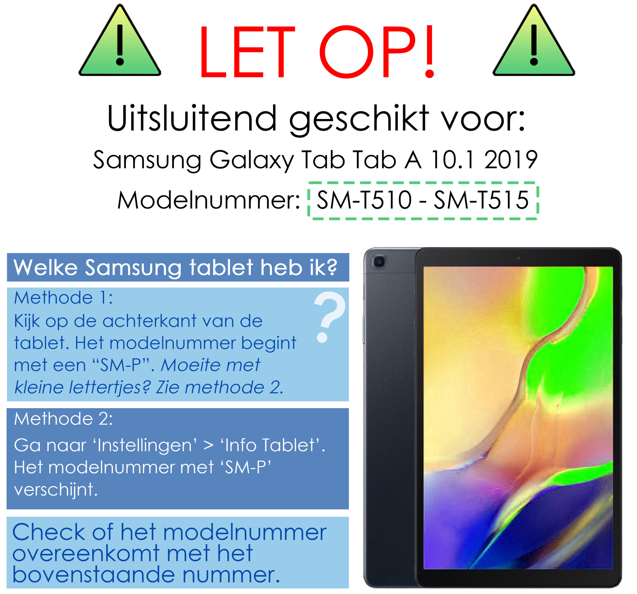 NoXx Hoesje Geschikt voor Samsung Galaxy Tab A 10.1 2019 Hoesje Case Hard Cover Hoes Book Case - Zwart