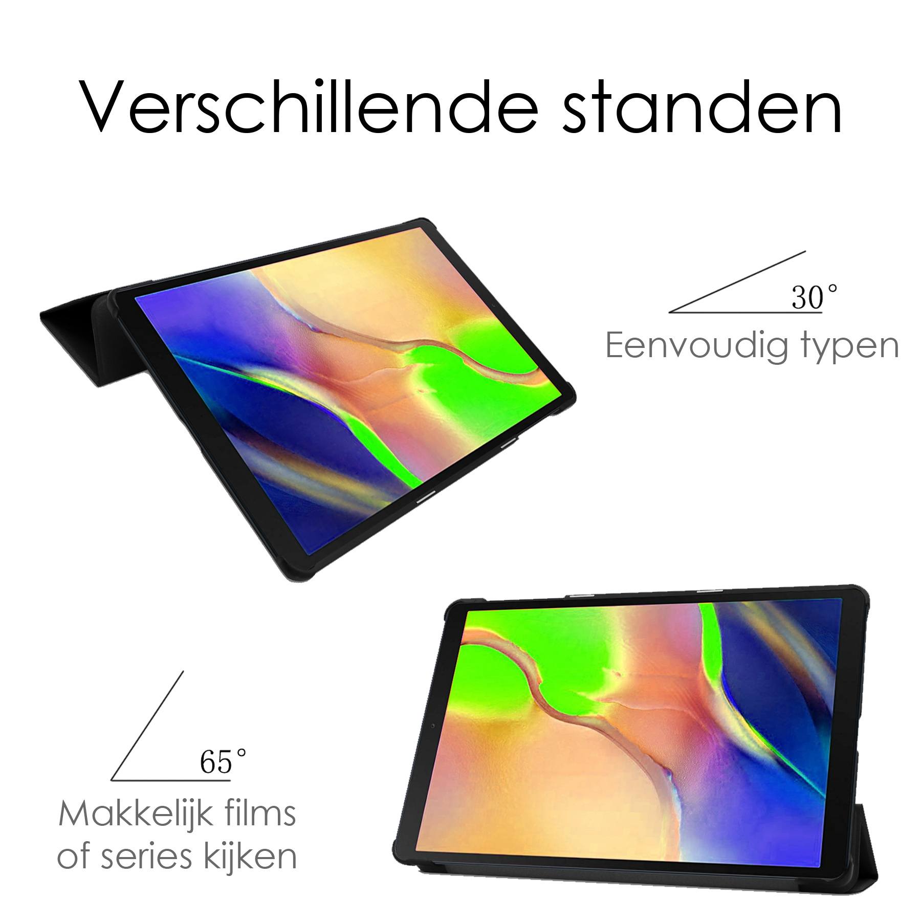 NoXx Hoesje Geschikt voor Samsung Galaxy Tab A 10.1 2019 Hoesje Case Hard Cover Hoes Book Case - Zwart