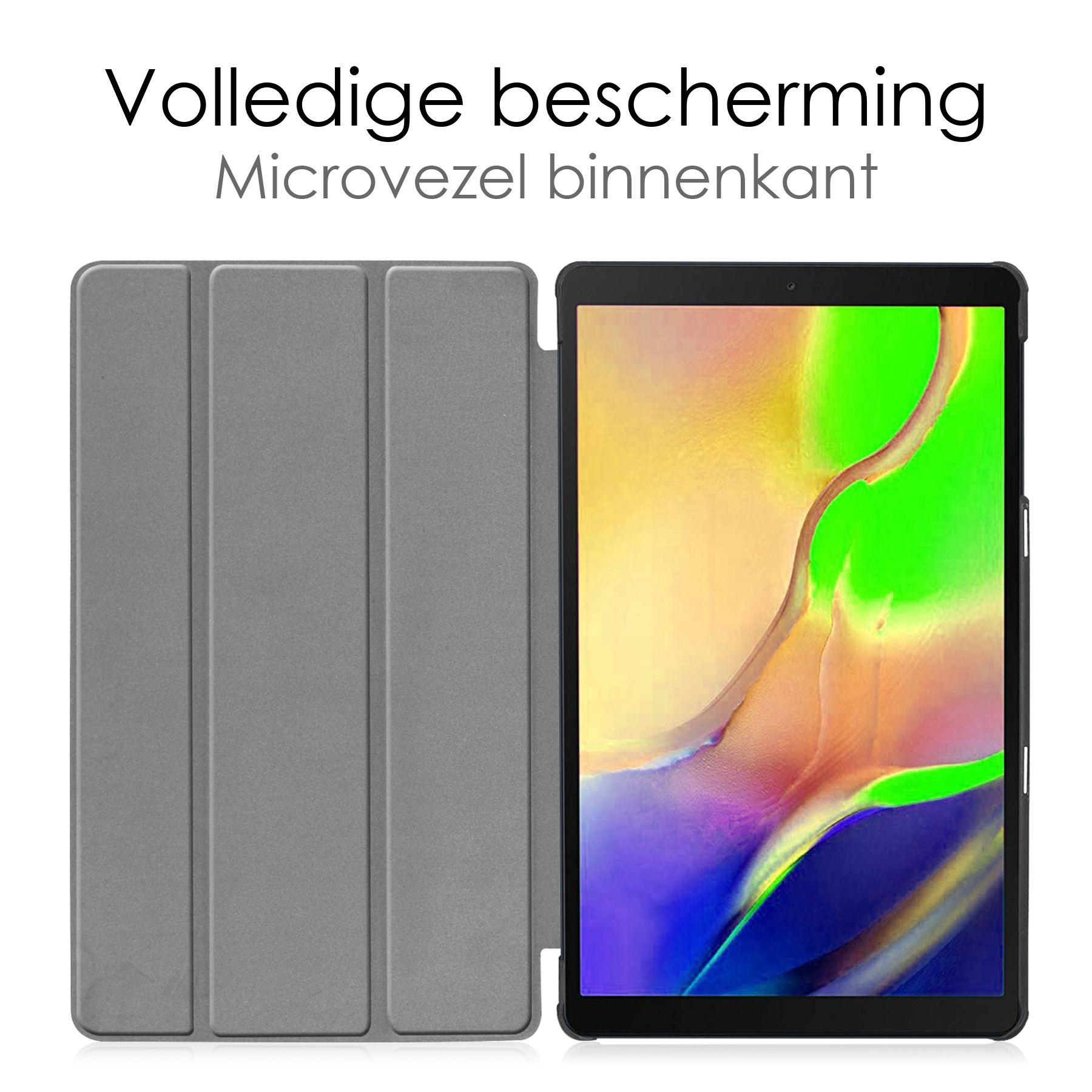 NoXx Hoesje Geschikt voor Samsung Galaxy Tab A 10.1 2019 Hoesje Case Hard Cover Hoes Book Case - Zwart