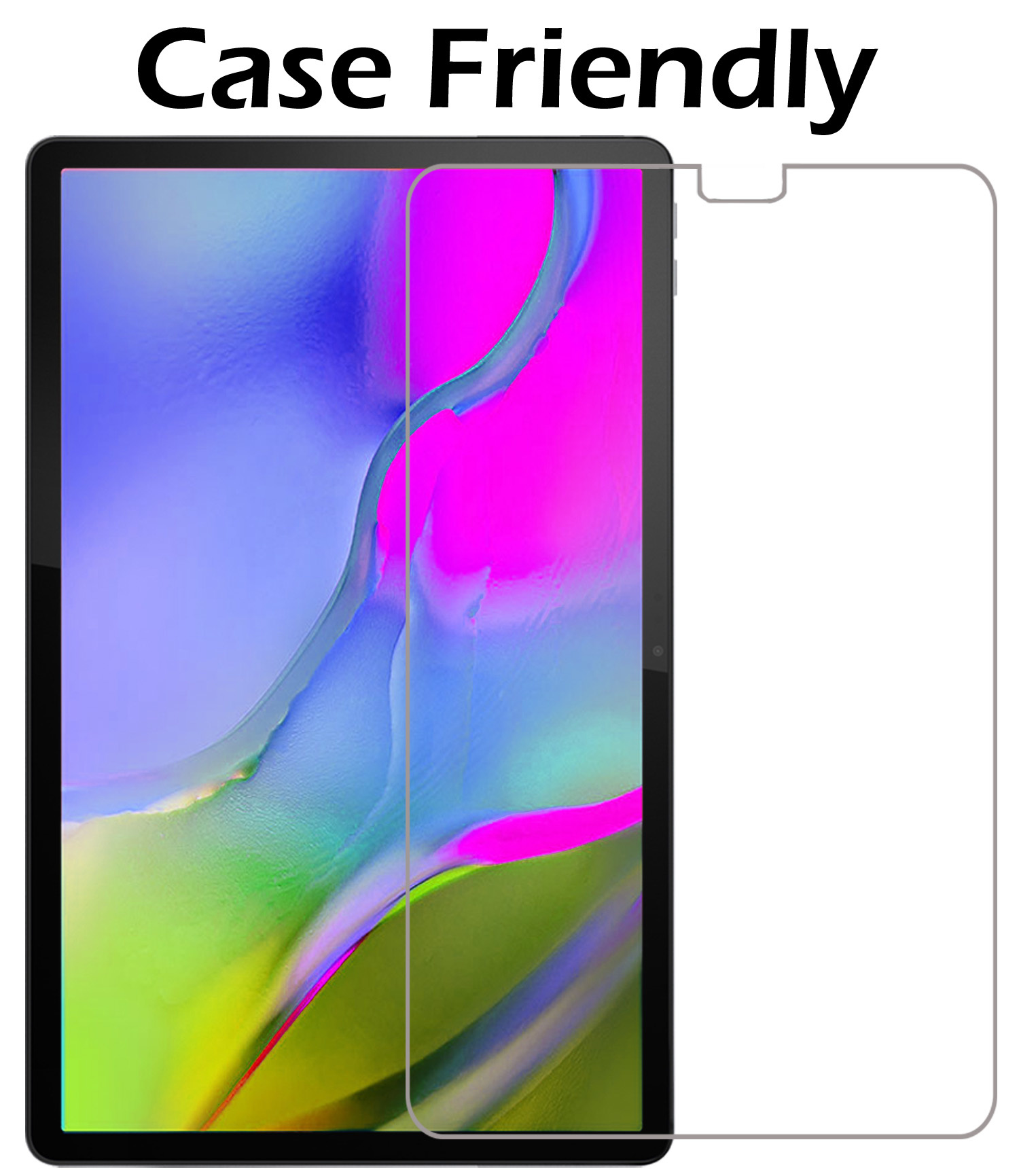 Nomfy Samsung Galaxy Tab A 10.1 2019 Hoesje Cover Bookcase Hoes Met Screenprotector - Zwart