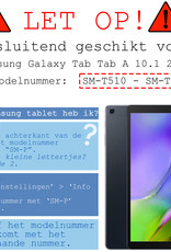 Nomfy Hoes Geschikt voor Samsung Galaxy Tab A 10.1 2019 Hoes Tri-fold Tablet Hoesje Case Met Screenprotector - Hoesje Geschikt voor Samsung Tab A 10.1 2019 Hoesje Hardcover Bookcase - Zwart